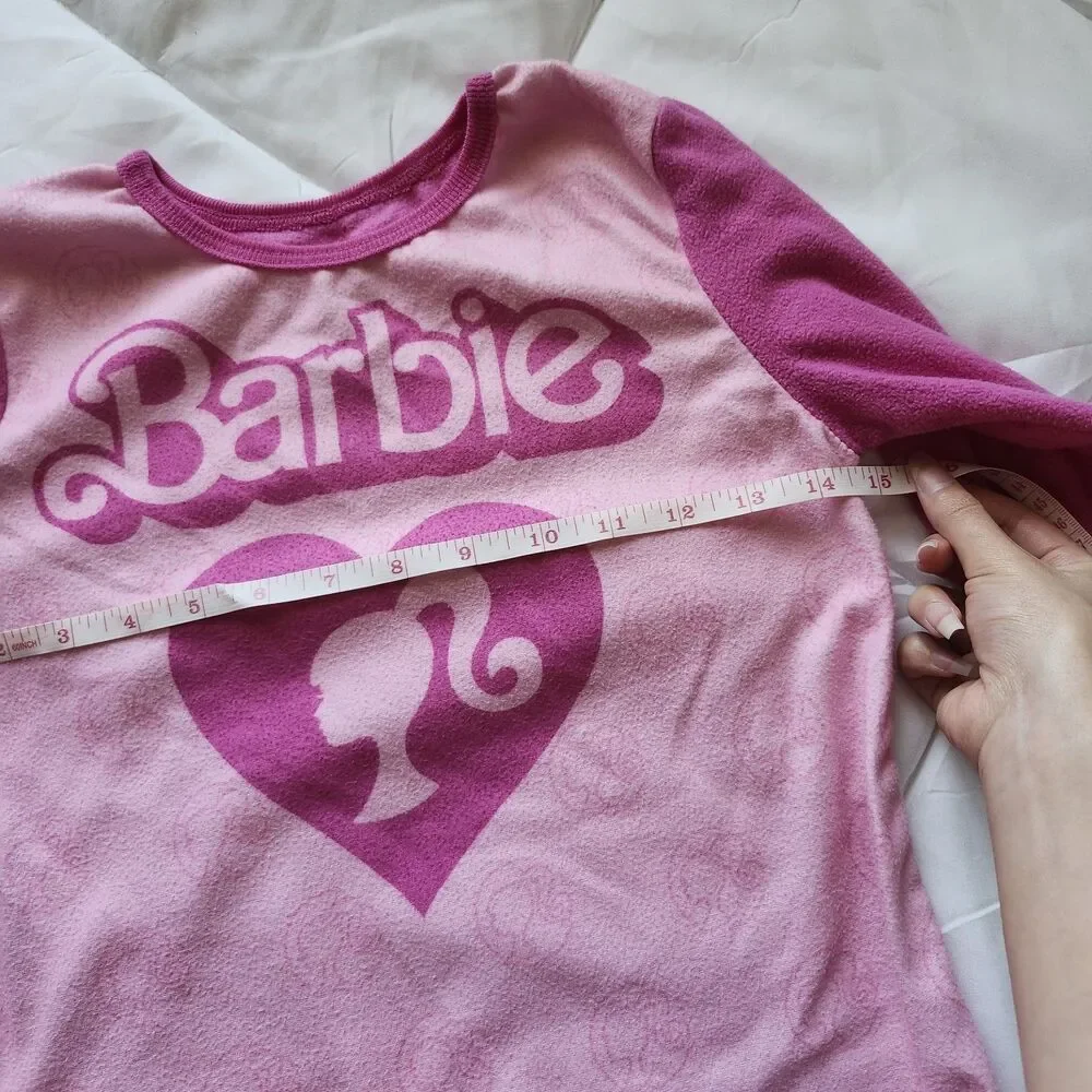 Barbie Pink Fleece Long Sleeve Girl's Size L 10/12